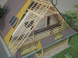 Пример мансарды на крыше дома