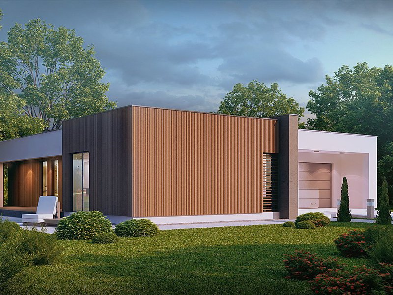 Новый дизайн дома с плоской крышей